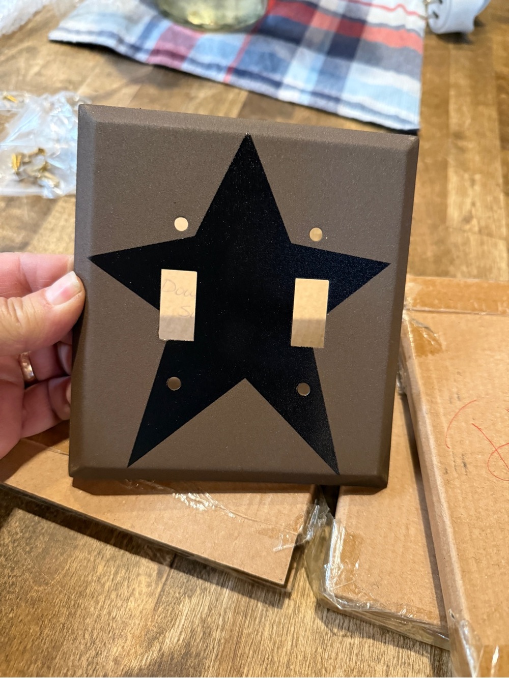 COUNTRY THEME Primitive Star Double Light Switch Cover (5)